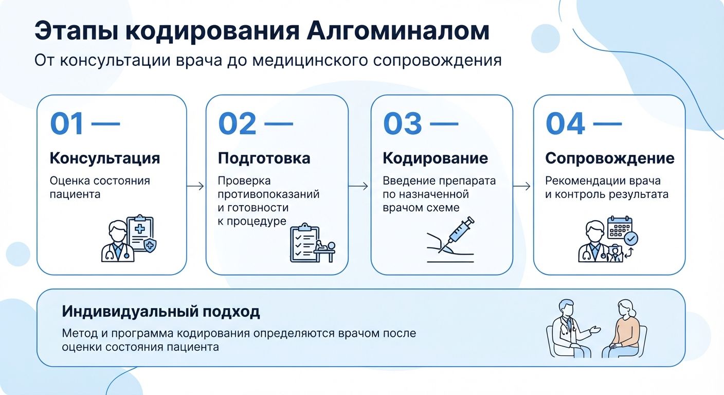 Кодирование препаратом «Алгоминал» в Канаше инфографика