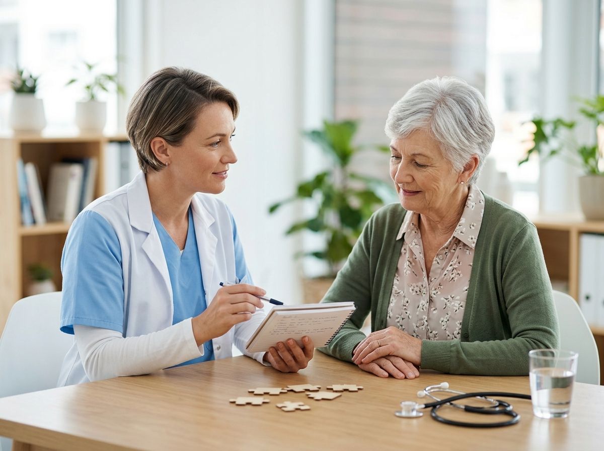Лечение деменции в Канаше пожилая женщина сидит за столом
